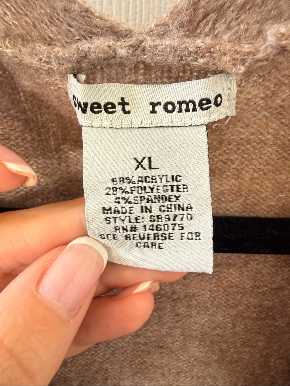 Sweet Romeo beige brown knit top - Picture 3 of 5